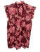 Zimmermann Size 0 Red, Pink, Yellow Silk Ruffle Cap Sleeve Floral Split Neck Top Red, Pink, Yellow / 0