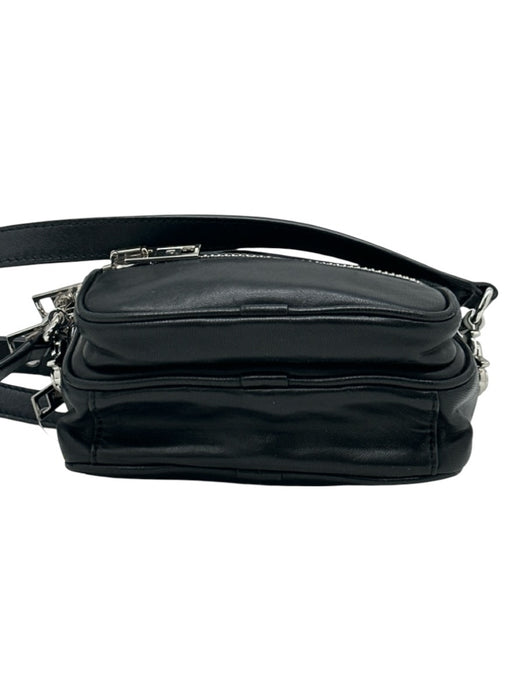 Alexander Wang Black & Silver Leather Zippers Rectangle Crossbody Belt Bag Bag Black & Silver / Mini