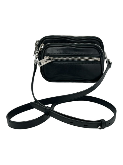 Alexander Wang Black & Silver Leather Zippers Rectangle Crossbody Belt Bag Bag Black & Silver / Mini