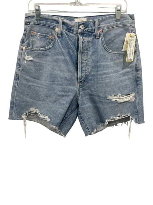 Citizens of Humanity Size 28 Light Wash Cotton Denim Button Fly High Rise Shorts Light Wash / 28