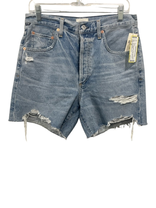 Citizens of Humanity Size 28 Light Wash Cotton Denim Button Fly High Rise Shorts Light Wash / 28