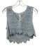 By Anthropologie Size M Light Blue Cotton Sleeveless Crochet Knit V Neck Top Light Blue / M