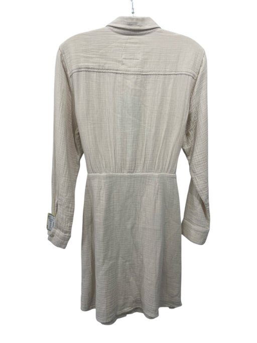 Rails Size S Cream Cotton Gauze Long Sleeve Buttons Waist Tie Dress Cream / S