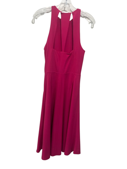 Halston Heritage Size 6 Hot pink Polyester Sleeveless Halter Neck Maxi Dress Hot pink / 6