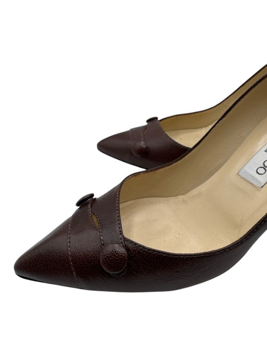 Jimmy Choo Shoe Size 36.5 Brown Goat Leather Pointed Toe Stiletto Pumps Brown / 36.5