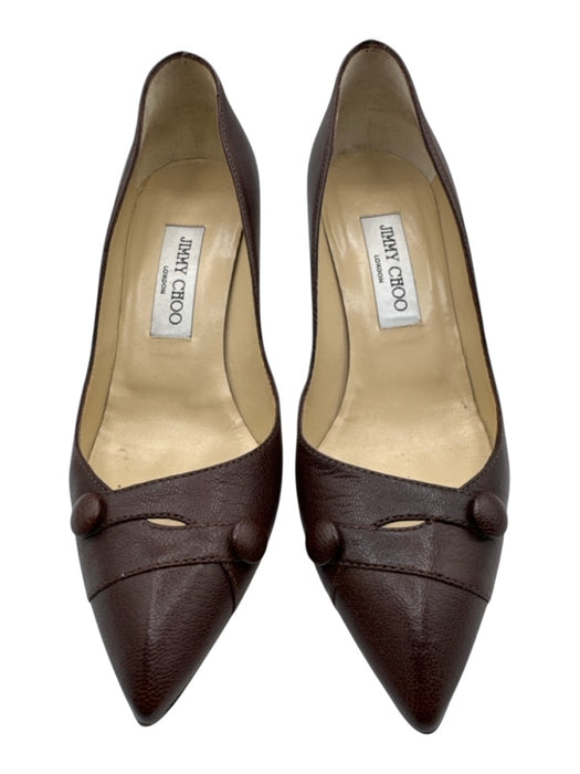 Jimmy Choo Shoe Size 36.5 Brown Goat Leather Pointed Toe Stiletto Pumps Brown / 36.5