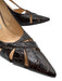 Jimmy Choo Shoe Size 36.5 Dark Brown Embossed Leather Pointed Toe Stiletto Pumps Dark Brown / 36.5