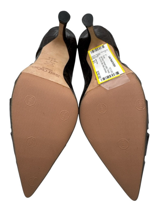 Jimmy Choo Shoe Size 36.5 Dark Brown Embossed Leather Pointed Toe Stiletto Pumps Dark Brown / 36.5