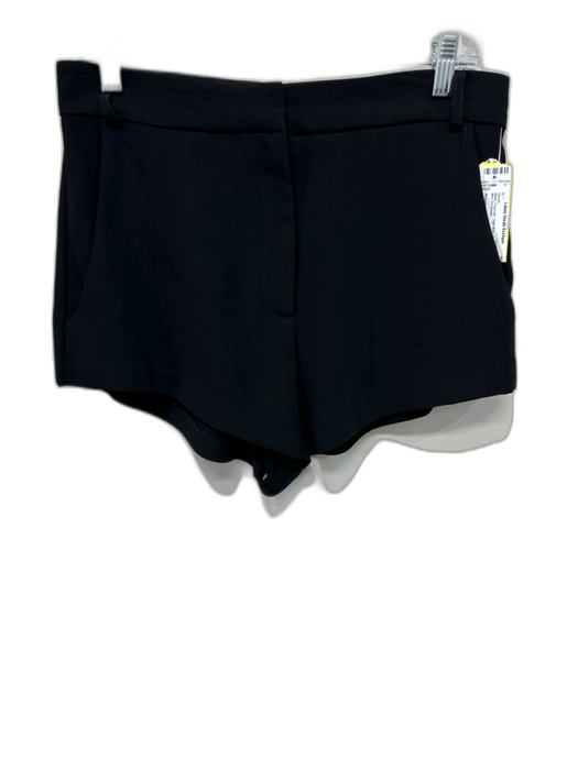 Amanda Uprichard Size L Black Polyester High Rise Zip & Hook Mini Shorts Black / L