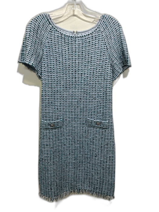 St John Size 4 Blue, Green, White Wool Blend Tweed shift Sleeveless Dress Set Blue, Green, White / 4