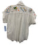 Mother Size XS White Cotton Short Sleeve Embroidered Buttons Collar Top White / XS