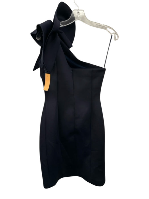 Jovani Size 4 Navy Blue Polyester Scuba One Shoulder Flounce Mini Dress Navy Blue / 4