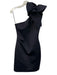Jovani Size 4 Navy Blue Polyester Scuba One Shoulder Flounce Mini Dress Navy Blue / 4