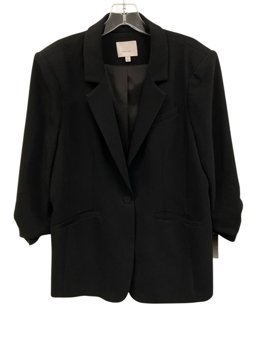 Cinq a Sept Size 10 Black Triacetate Blazer 1 Button Jacket Black / 10