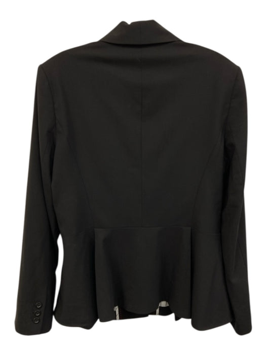 Alice + Olivia Size Large Black Wool Blend 1 Button Long Sleeve Blazer Jacket Black / Large