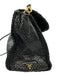Prada Black Leather Woven Top Handle Flap Crossbody Strap Bag Black / Medium
