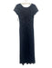 Adrianna Papell Size 4 Navy Blue Polyester Cap Sleeve All Over Sequins Gown Navy Blue / 4