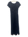 Adrianna Papell Size 4 Navy Blue Polyester Cap Sleeve All Over Sequins Gown Navy Blue / 4