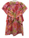 Farm Rio Size M Pink & Multi Cotton V Neck Button Front All Over Print Dress Pink & Multi / M