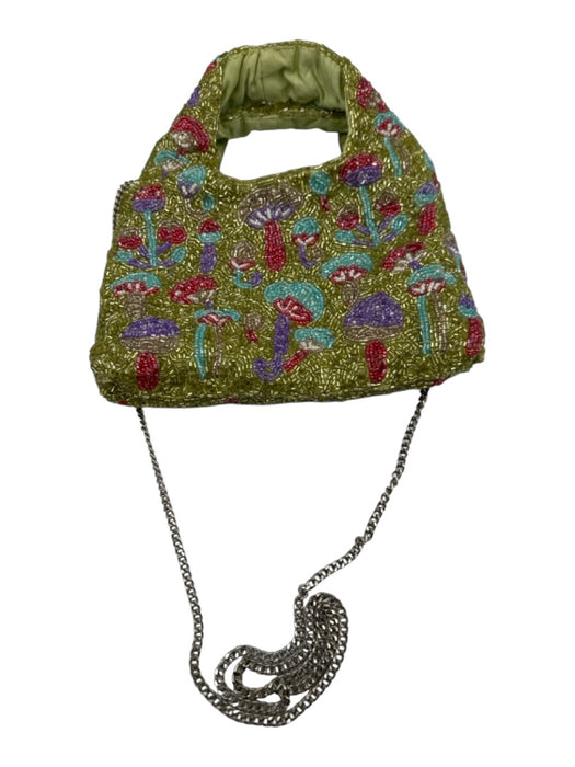 Zara Multicolor Polyester Beaded Applique Bucket Crossbody Bag Multicolor
