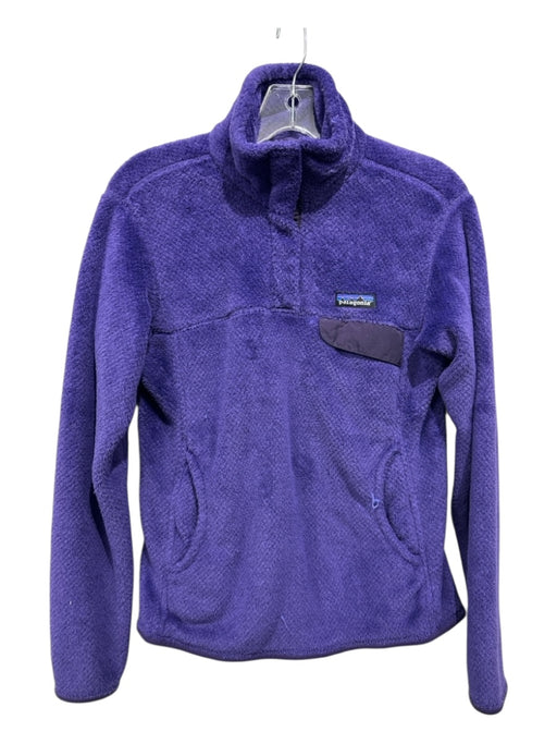 Patagonia Size S Purple Polyester Long Sleeve Solid 1/4 Snap Athletic Jacket Purple / S