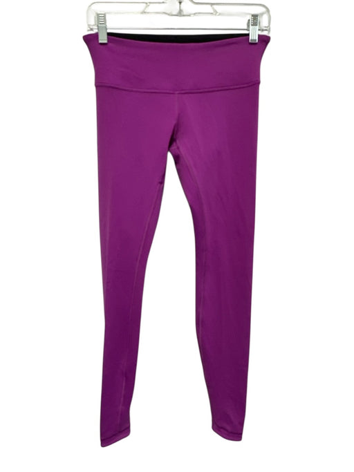 Lululemon Size 6 Purple Nylon Blend Wide Waist Band Full Leg Leggings Purple / 6