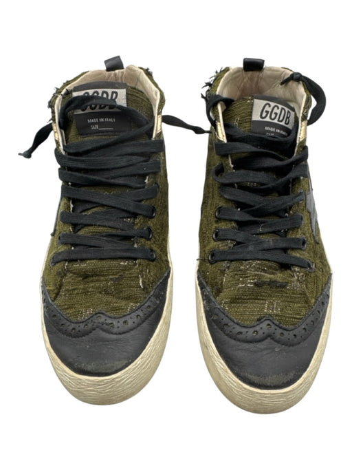 Golden Goose Shoe Size 38 Green & Black Canvas & Leather High Top Sneakers Green & Black / 38