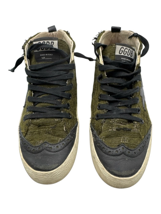 Golden Goose Shoe Size 38 Green & Black Canvas & Leather High Top Sneakers Green & Black / 38