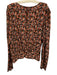Ramy Brook Size L Gray, Orange, Multi Long Sleeve Floral Print V Neck Top Gray, Orange, Multi / L