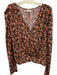 Ramy Brook Size L Gray, Orange, Multi Long Sleeve Floral Print V Neck Top Gray, Orange, Multi / L