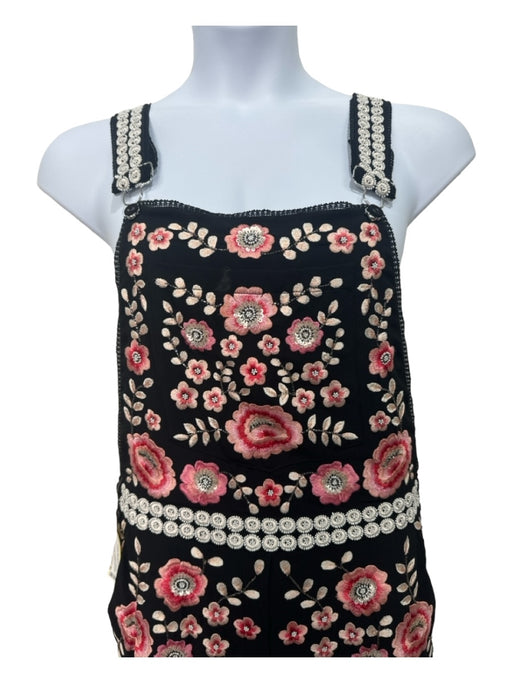 Needle & Thread Size 8 Black White & Pink Polyester Beaded Floral Overalls Black White & Pink / 8