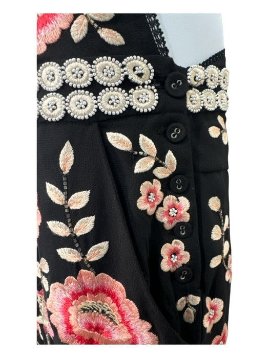 Needle & Thread Size 8 Black White & Pink Polyester Beaded Floral Overalls Black White & Pink / 8