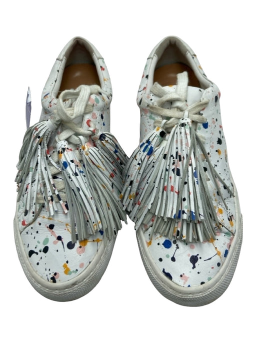 Loeffler Randall Shoe Size 8.5 White & Multi Leather Paint Splatter Sneakers White & Multi / 8.5