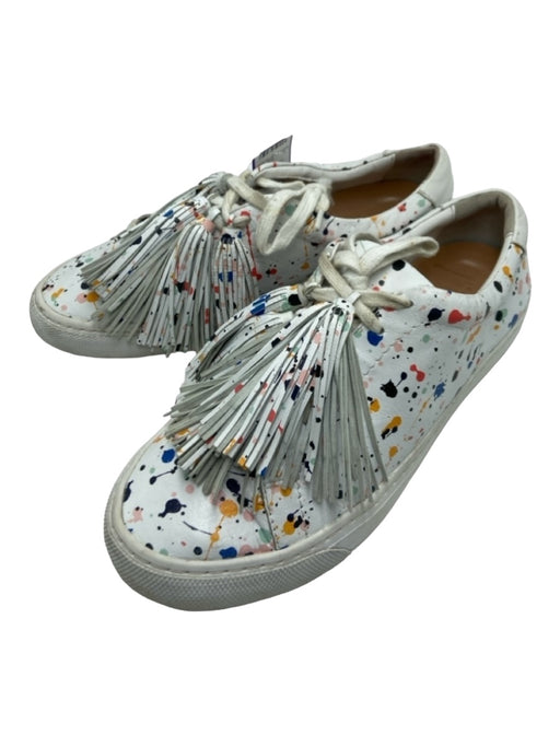 Loeffler Randall Shoe Size 8.5 White & Multi Leather Paint Splatter Sneakers White & Multi / 8.5