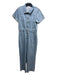 Gianni Bini Size L Light Wash Cotton Denim Elastic Waist Wide Leg Jumpsuit Light Wash / L