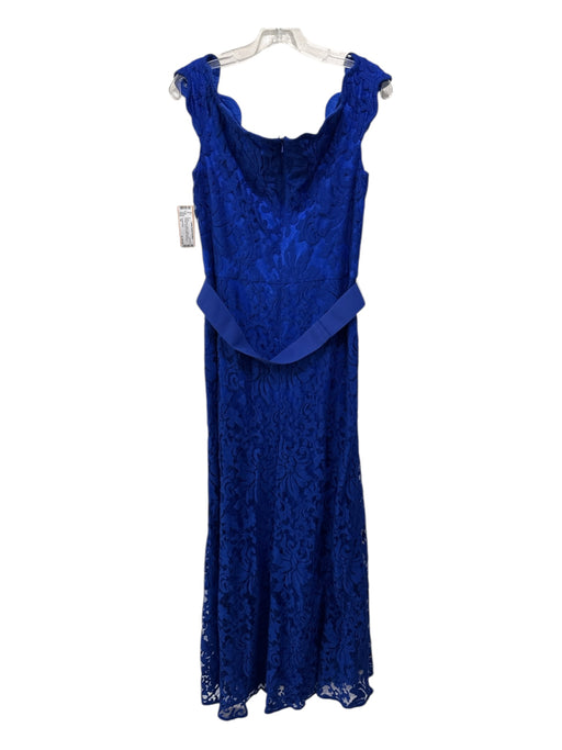 Tadashi Shoji Size 14 Royal Blue Cotton & Nylon Lace Overlay Sleeveless Gown Royal Blue / 14