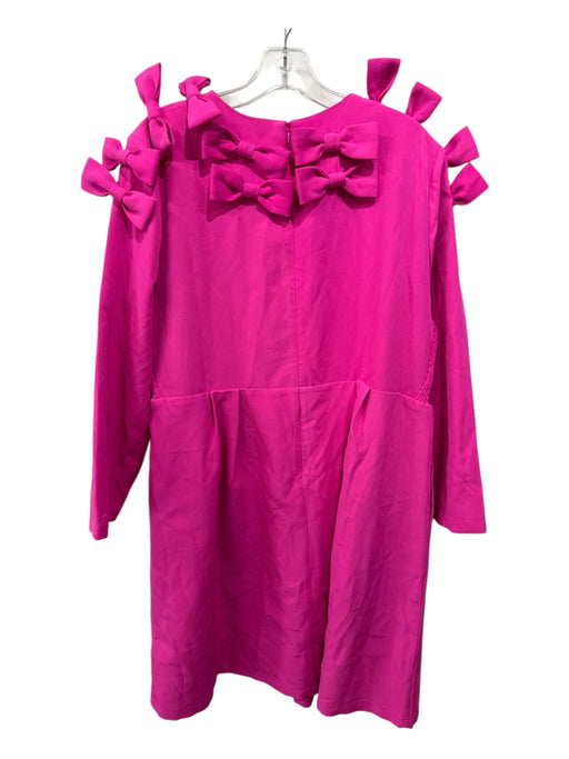 Tuckernuck Size XXL Hot pink Polyester & Spandex Long Sleeve Bows Back Zip Dress Hot pink / XXL