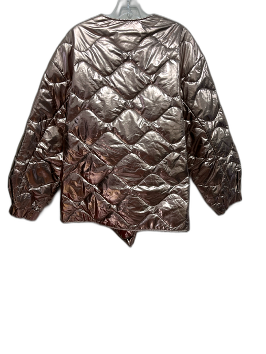 Dorothee Schumacher Gold Lame Polyester Quilted Wave Snap Up Jacket (Outdoor) Gold Lame / M
