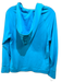 Oscar de la Renta Size Small Aqua Blue Nylon Blend Zipper Detail Hood Sweater Aqua Blue / Small
