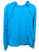 Oscar de la Renta Size Small Aqua Blue Nylon Blend Zipper Detail Hood Sweater Aqua Blue / Small
