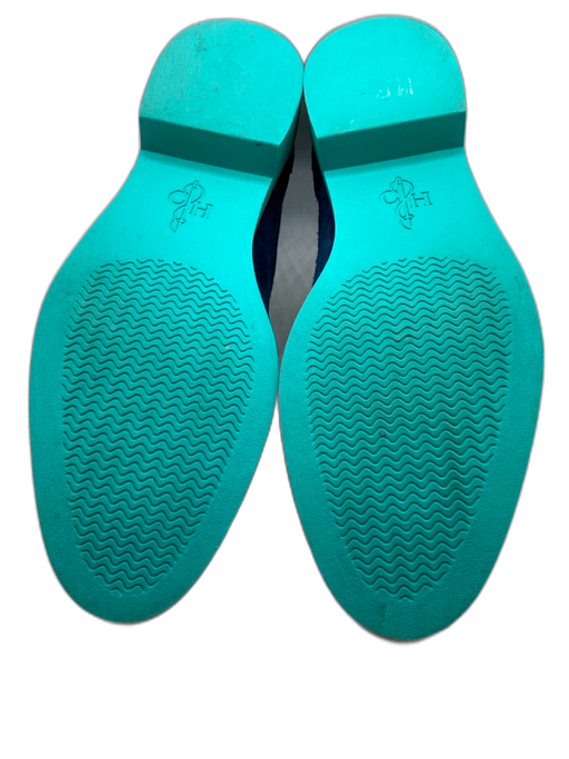 Cole Haan Shoe Size 9 Navy & Green Suede Color Block Round Toe Lace Up Flats Navy & Green / 9