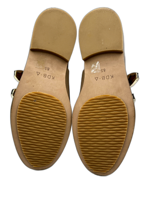 Kelsi Dagger Shoe Size 8.5 Gold Leather Round Toe Buckle Detail Monk Strap Flats Gold / 8.5