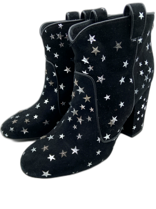 Laurence Dacade Shoe Size 39 Black Suede Round Toe stars Block Heel Booties Black / 39