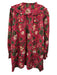 Olivia James Size L Fuchsia, Green & Yellow Cotton Long Sleeve Baby Doll Dress Fuchsia, Green & Yellow / L