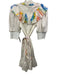 Alden Adair Size L White, Blue & Multi Cotton Short Balloon Sleeve Dress White, Blue & Multi / L