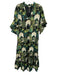 Fitzroy & Willa Size L Green, black & brown Cotton 1/2 Flutter Sleeve Maxi Dress Green, black & brown / L