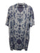 Sheridan French Size L Gray & Purple Cotton Short Sleeve Ikat Paillettes Dress Gray & Purple / L
