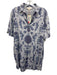 Sheridan French Size L Gray & Purple Cotton Short Sleeve Ikat Paillettes Dress Gray & Purple / L