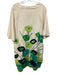 Frances Valentine Size M Cream, Green & Navy Cotton 3/4 Flare Sleeve Dress Cream, Green & Navy / M