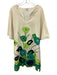 Frances Valentine Size M Cream, Green & Navy Cotton 3/4 Flare Sleeve Dress Cream, Green & Navy / M